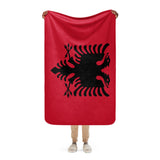 Albanian flag Sherpa blanket