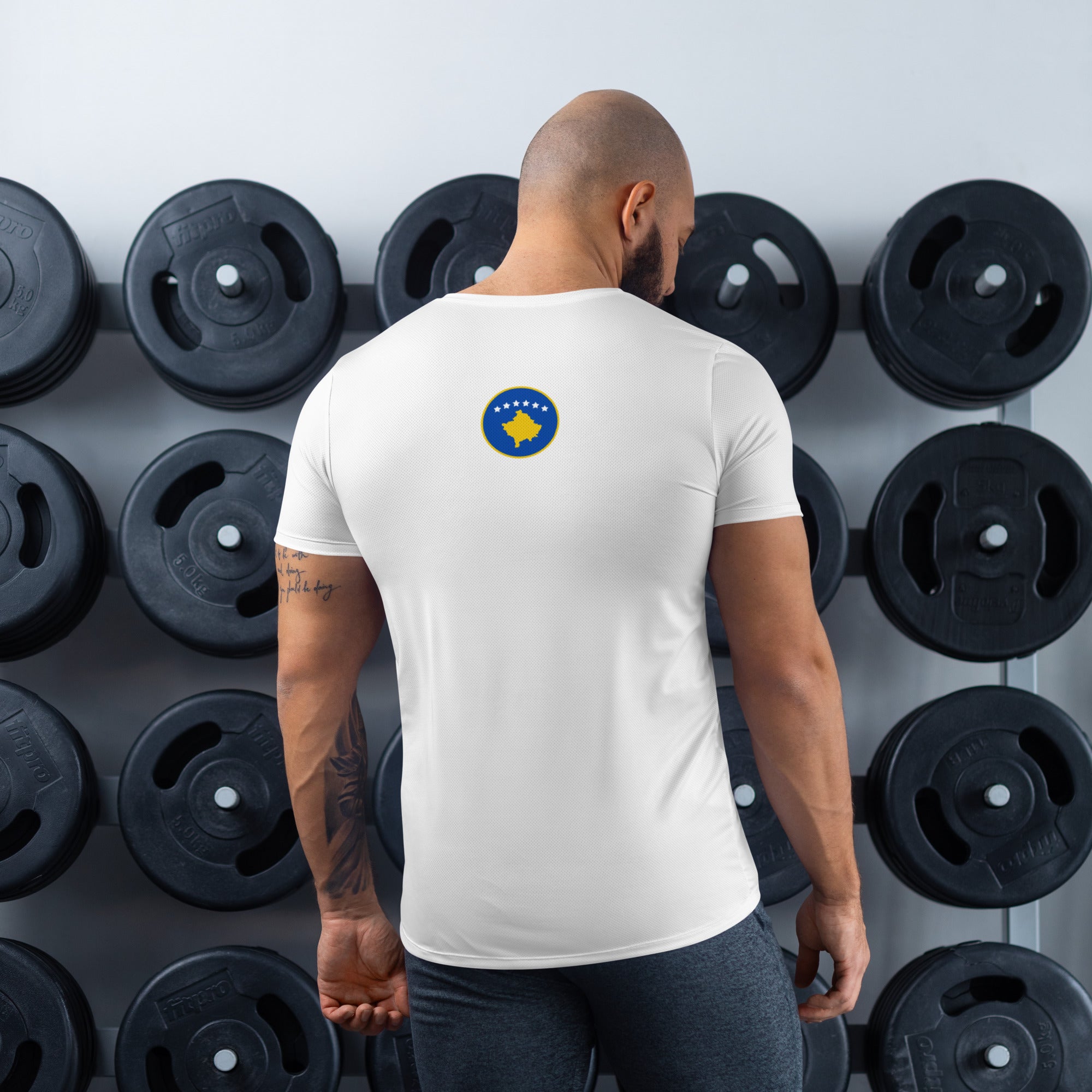 Kosova flag All-Over Print Men's Athletic T-shirt