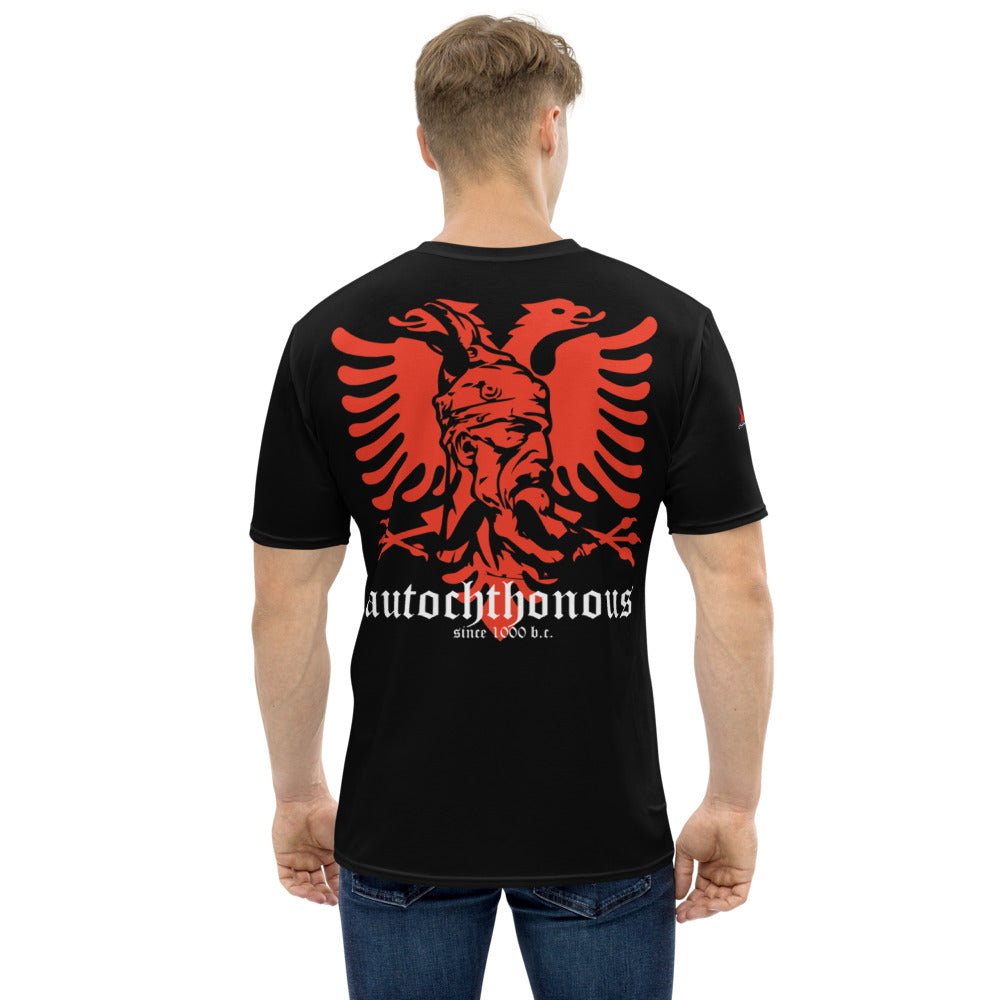 Autochthonous Skanderbeg all over back print T-shirt | Flamuri shqiptar me Skenderbeun | Grafike