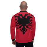 Albanian flag inspired Unisex Bomber Jacket.