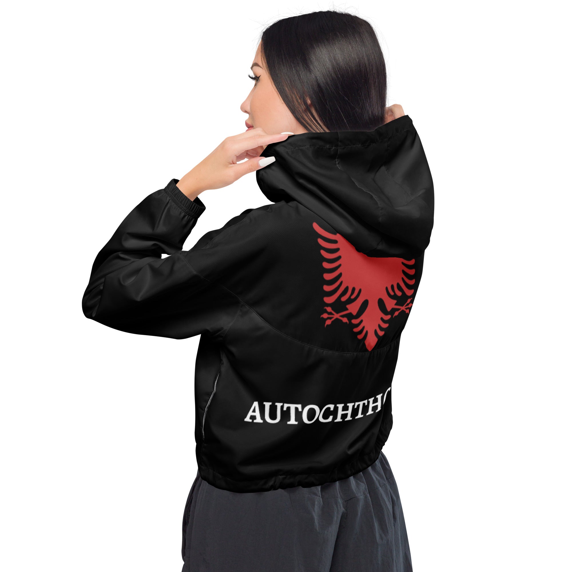 Women's Albanian autochthonous cropped windbreaker – Autokton Store