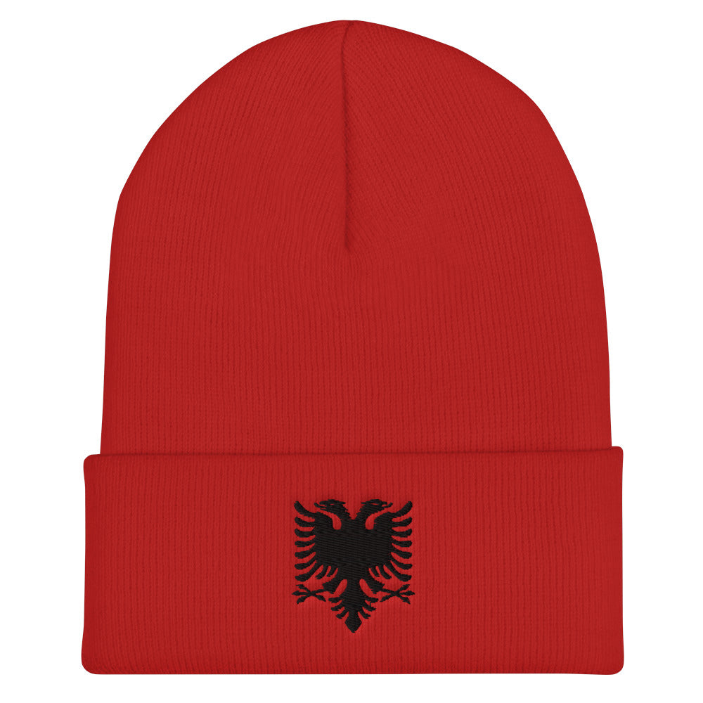 Albanian flag Cuffed Beanie | Kapuc dimeror me flamurin kuqezi