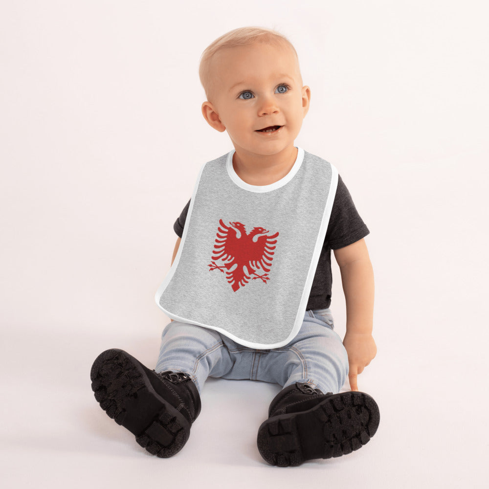Albanian eagle Embroidered Baby Bib