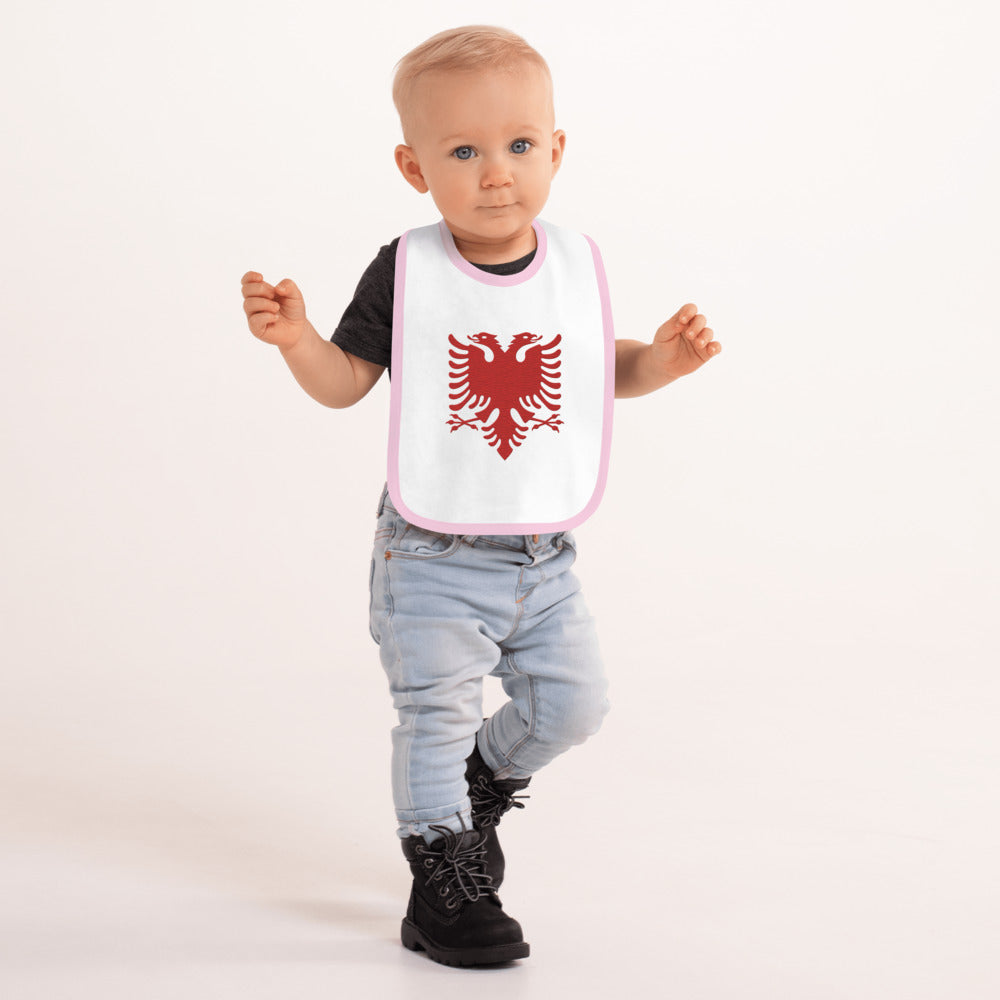 Albanian eagle Embroidered Baby Bib