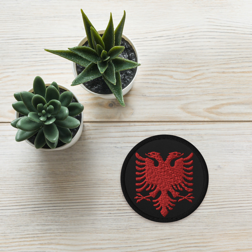 Albanian eagle embroidered patches