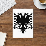 Greeting card with Albanian national symbols.