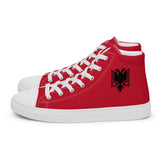 Albanian flag Men’s high top canvas shoes | Autochthonous brand | Kepuce me flamurin shqiptar