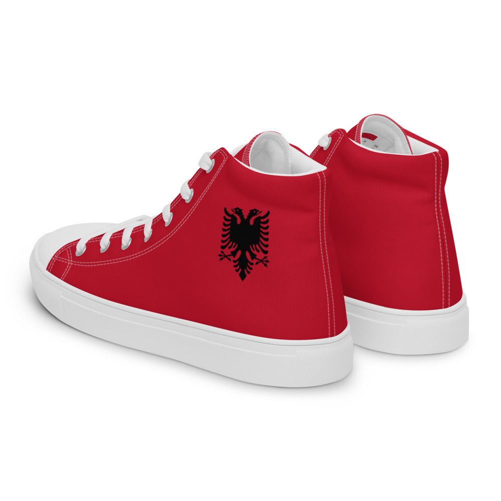 Albanian flag Men’s high top canvas shoes | Autochthonous brand | Kepuce me flamurin shqiptar
