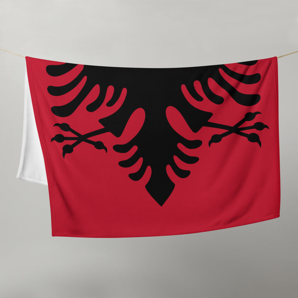 Albanian flag Throw Blanket | Mbulese me flamurin shqiptar