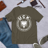 UÇK white front logo Unisex T-Shirt | UQK | Kosova | Albania